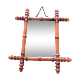 Former miroir says of barbier annee 30/50 bois style bambou true period 35x45cm