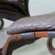 Mid century leather armchair and foot stool by Erda & Nordahl Solheim, Norway 1970's