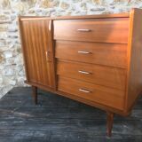 Scandinavian chest of drawers with 4 drawers and storage, circa 60's