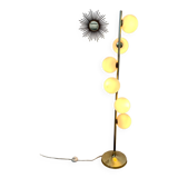 Old floor lamp in brass and opaline design from the 70s Max Bill lamp