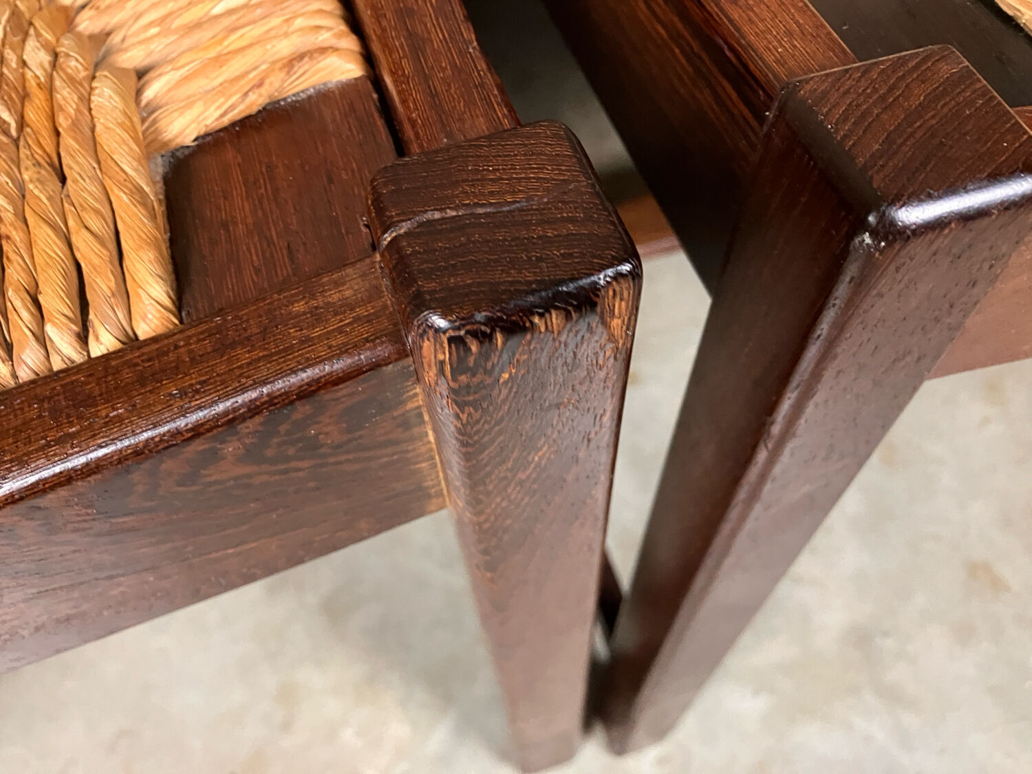 6 chairs rush Wenge Brutalist Mid Century