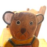 Wooden rocking chair - teddy bear