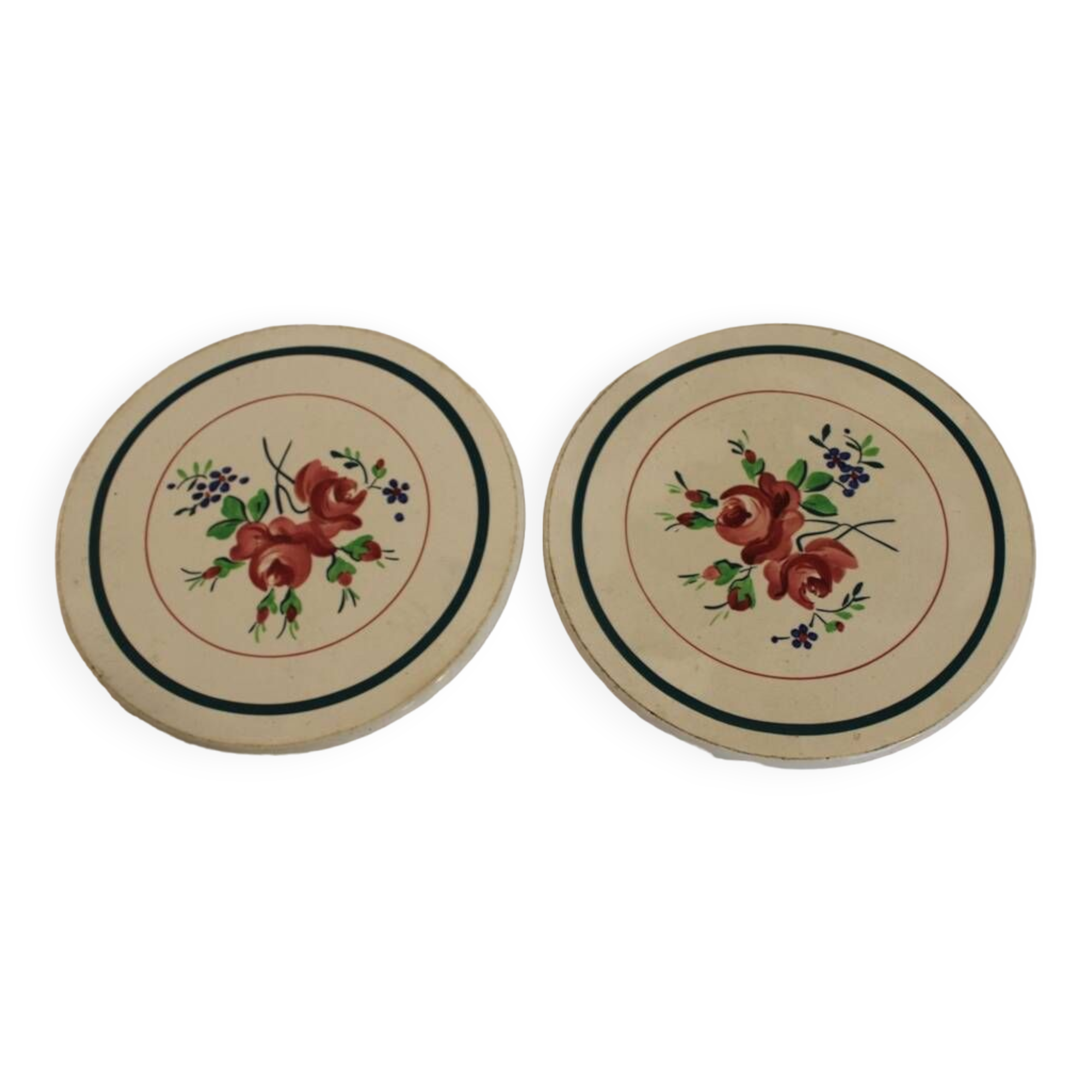 2 COUZON porcelain trivets LONGCHAMP range