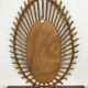 Mirror sun rattan 61 x 42 cm painted golden