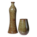 2 vases en grès pyrité, années 60