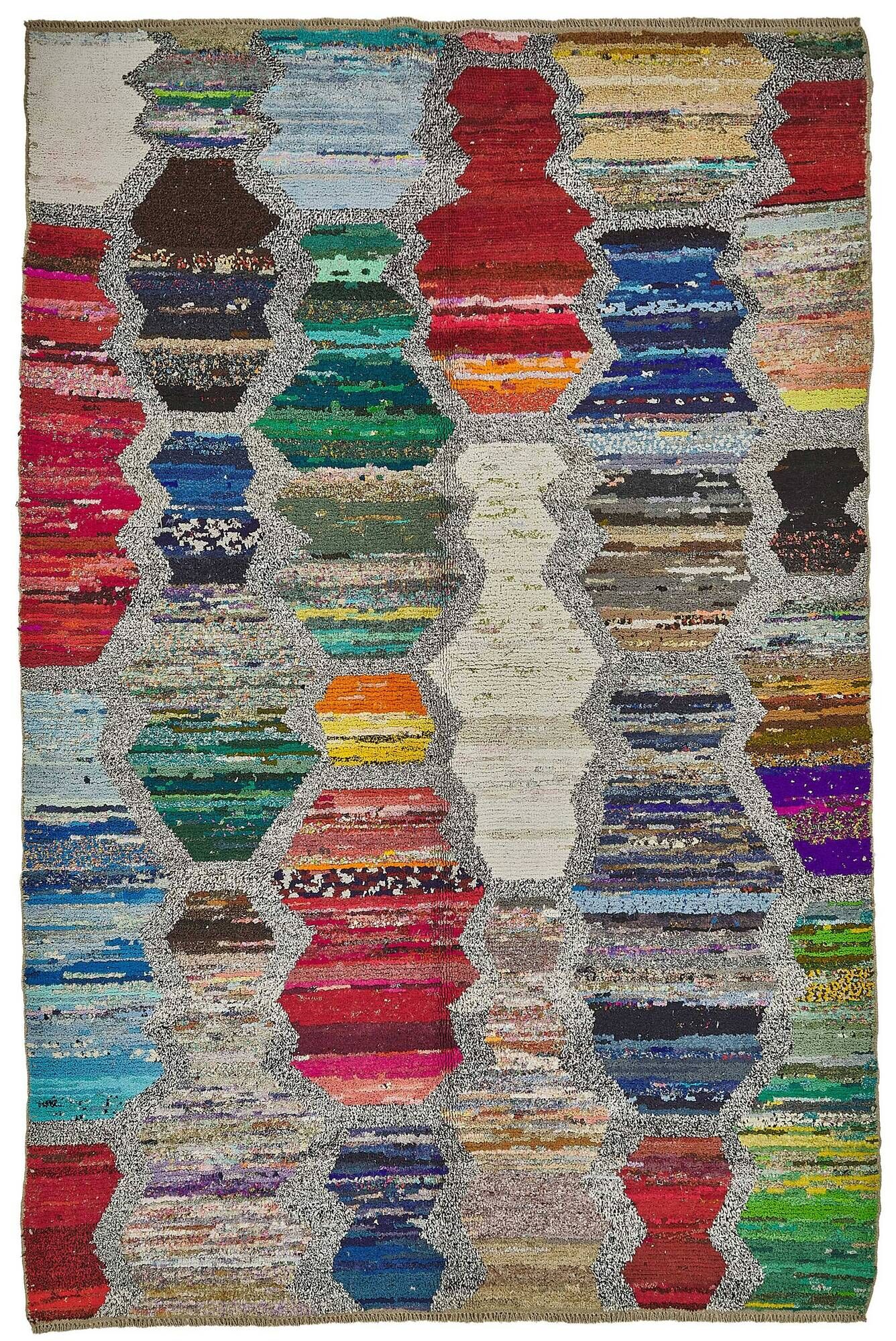 Handwoven Turkish Recycled Boho Rug 198 cm x 318 cm