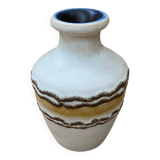 Antique Vintage Beige & Brown Ceramic Vase #B617