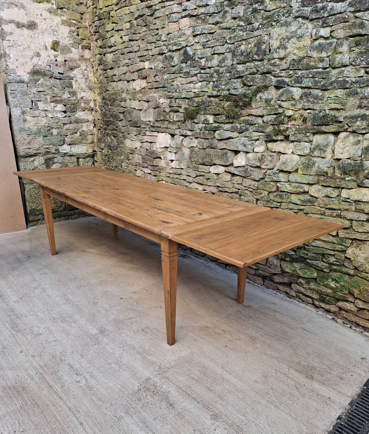 Table de ferme chêne 320 cm avec allonges 