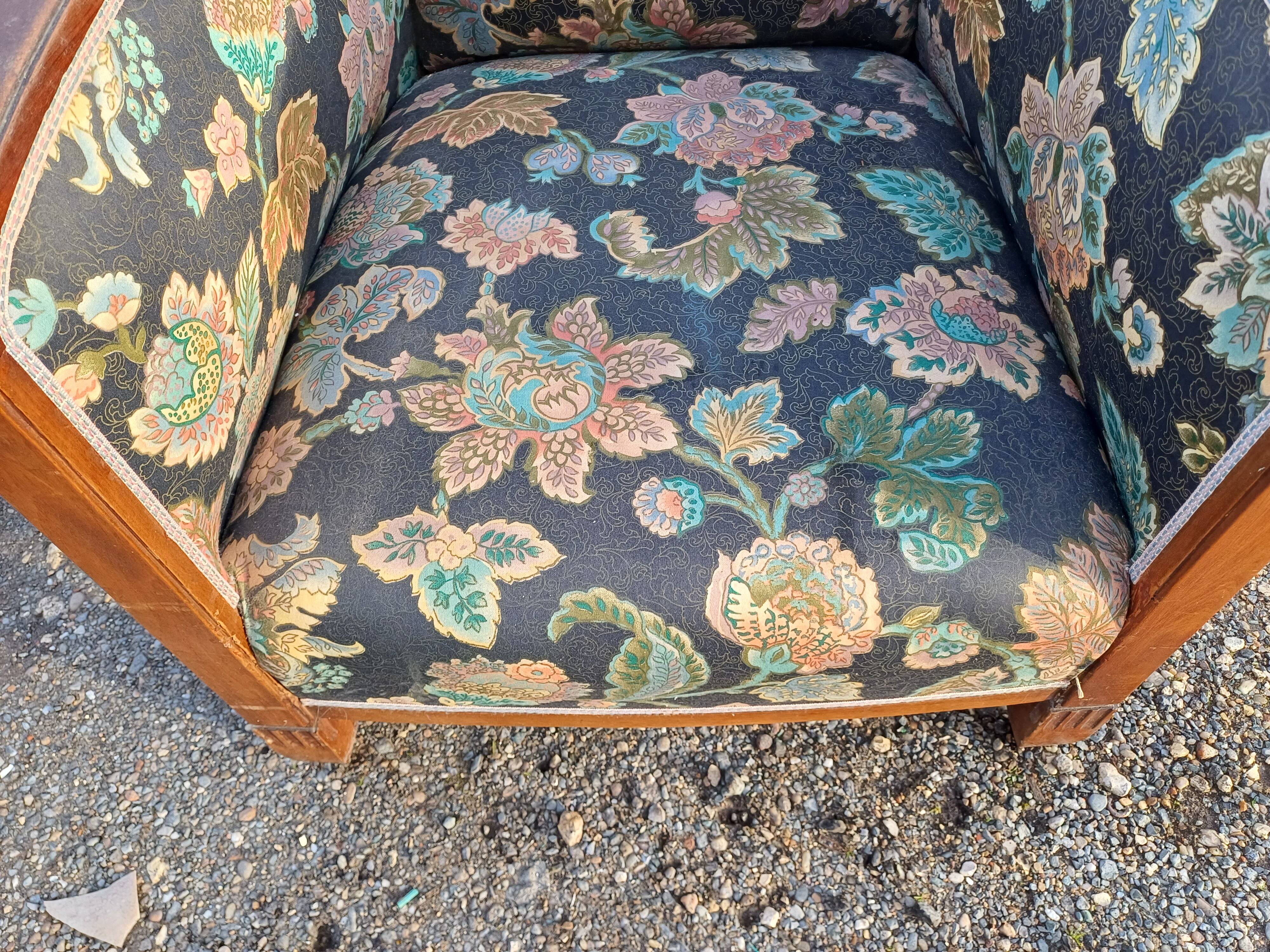 Art deco walnut armchair