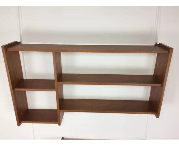 Suite of asymmetrical Scandinavian wall shelves 60s