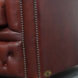 English Cowhide Leather Chesterfield Armchair