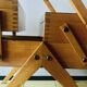 Worker - wooden sewing box with vintage compass feet