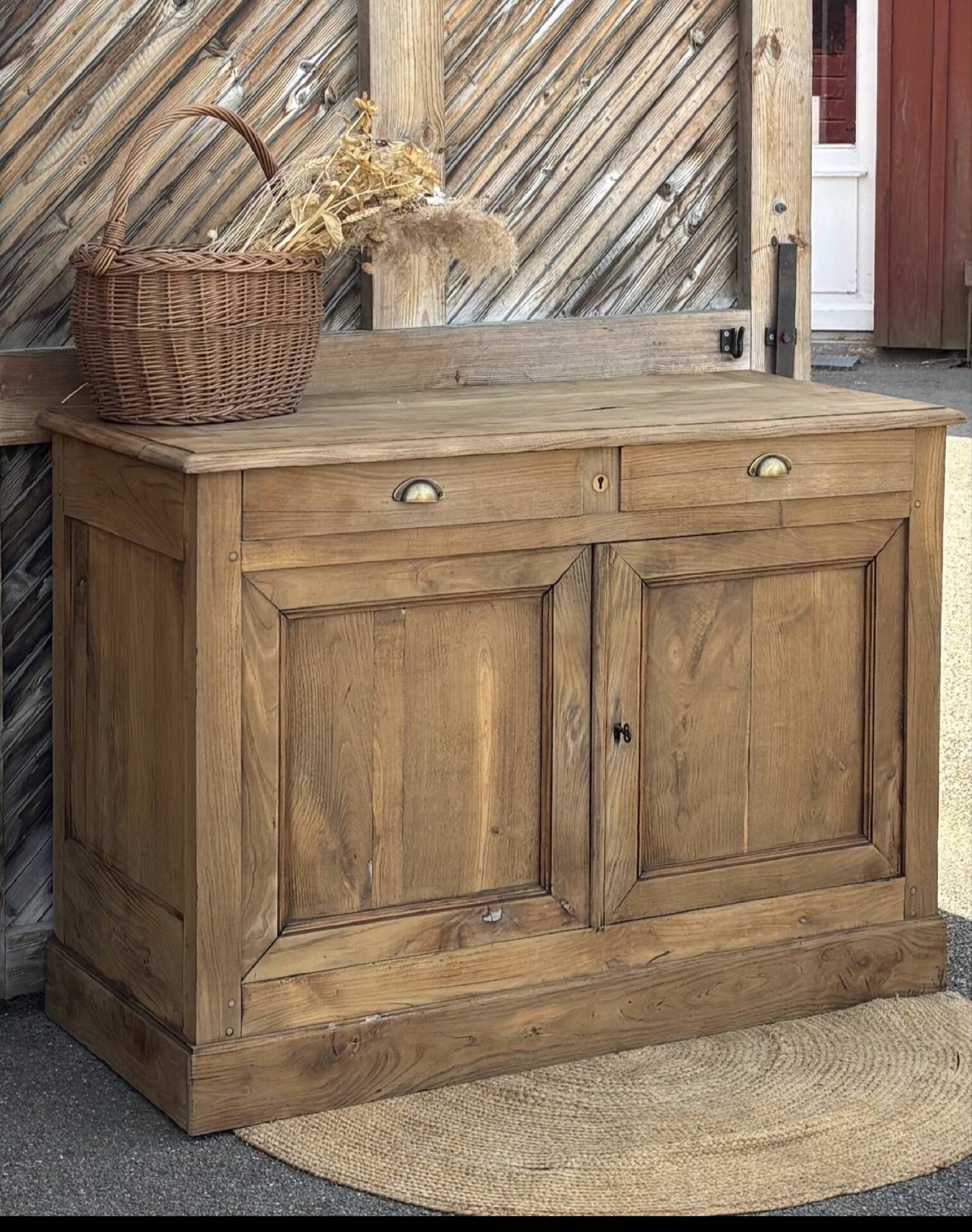 Renovated antique buffet in raw solid oak