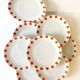 8 Schirnding Bavaria porcelain plates with orange dots, 1970s
