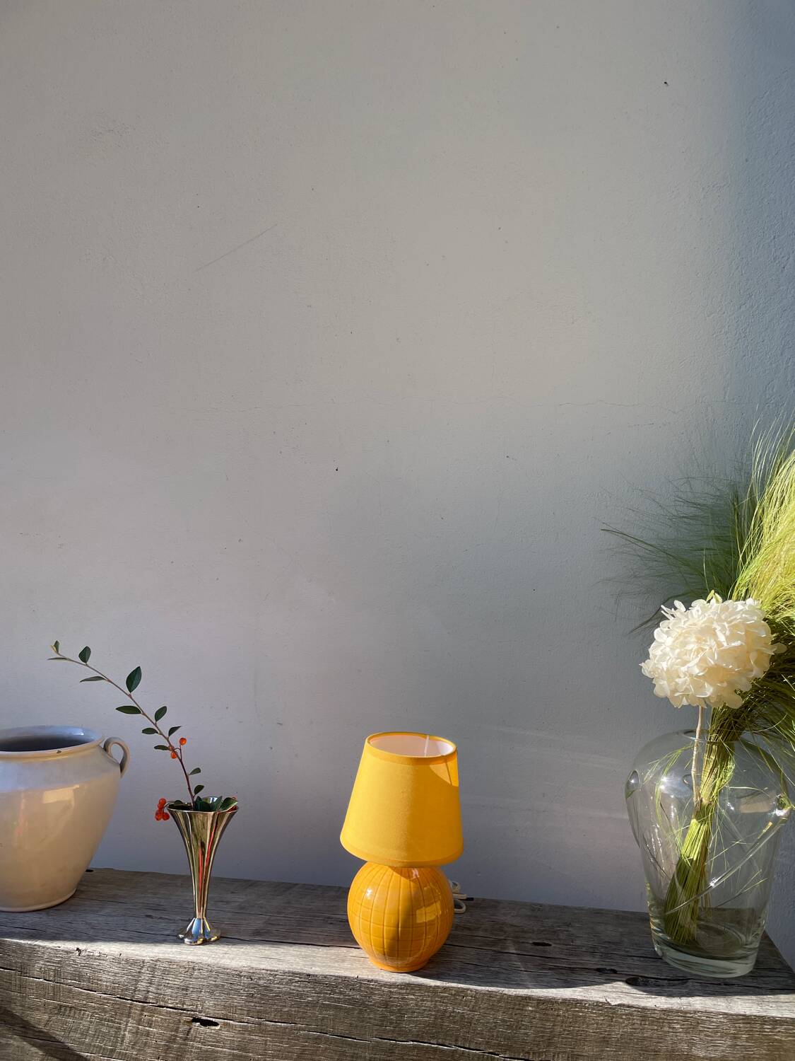 Yellow ceramic ball lamp 1990