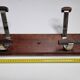 Wall-mounted coat rack in wood and metal, 4 hooks, industrial style, 100 cm
