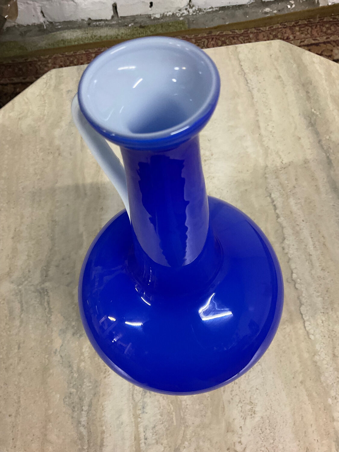 Vintage two-tone glass paste vase