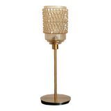 Table lamp made from an old golden glass pendant light