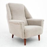 Beige Bouclé Armchair, Danish Design, 1960s