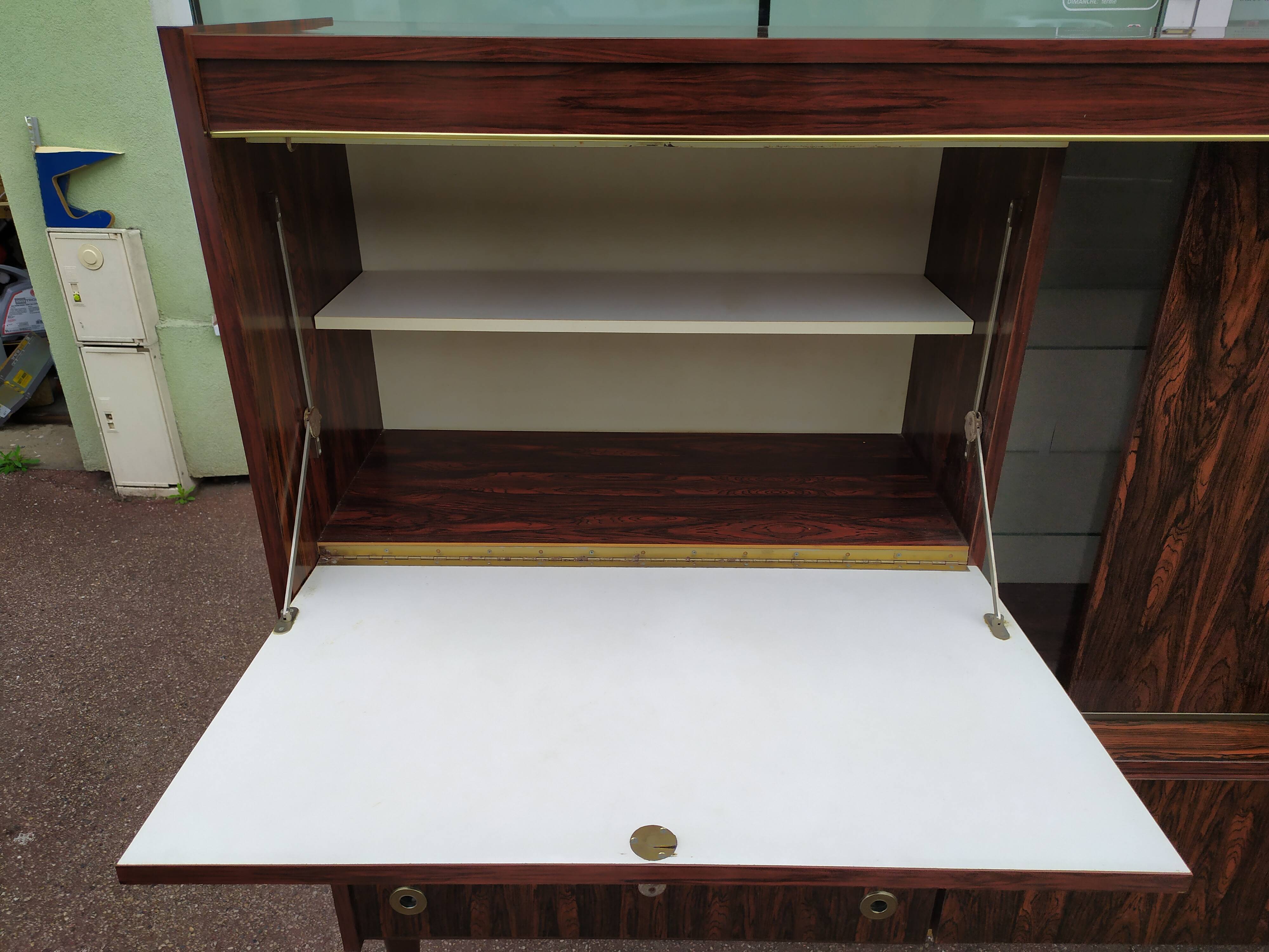 Danish rosewood buffet showcase bar - 1970