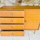 Large vintage chest of drawers with 4 drawers and oak storage, circa 1960s.