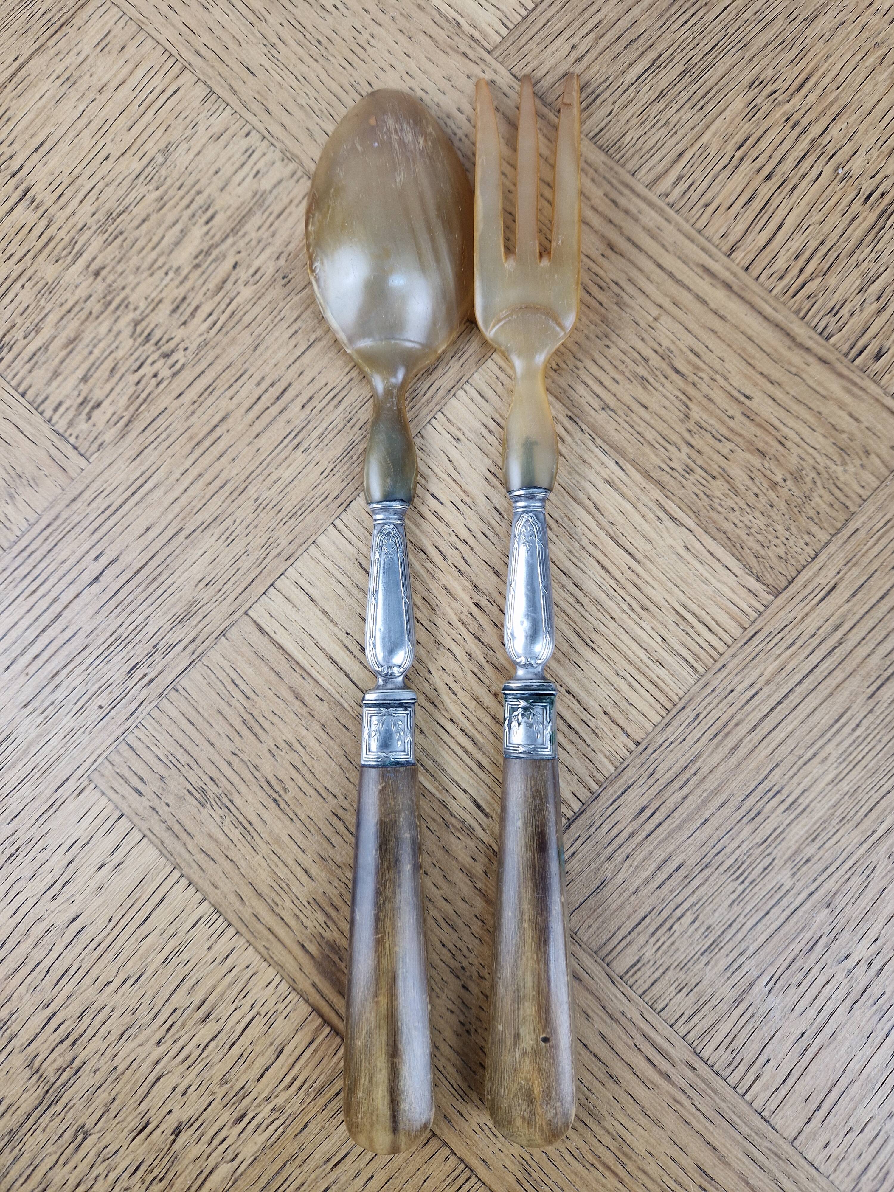 Silver-plated salad servers