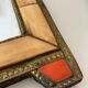 Vintage mirror bohemian metal and horn - 28x19cm