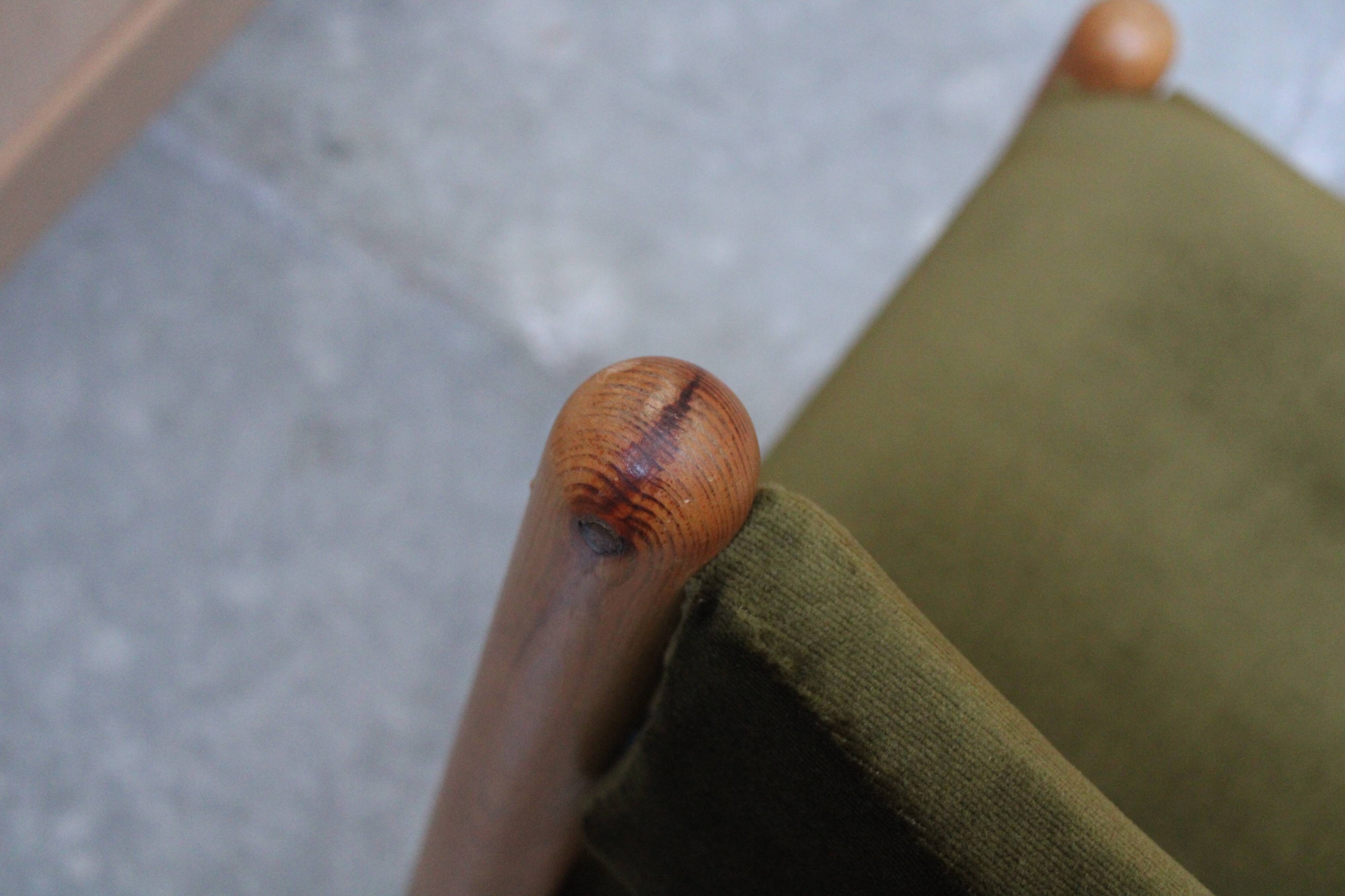 Vintage pine & velvet chairs