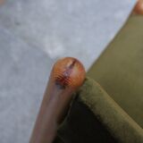 Vintage pine & velvet chairs