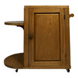 Art Deco period bar cabinet / trolley on wheels in oak circa 1940