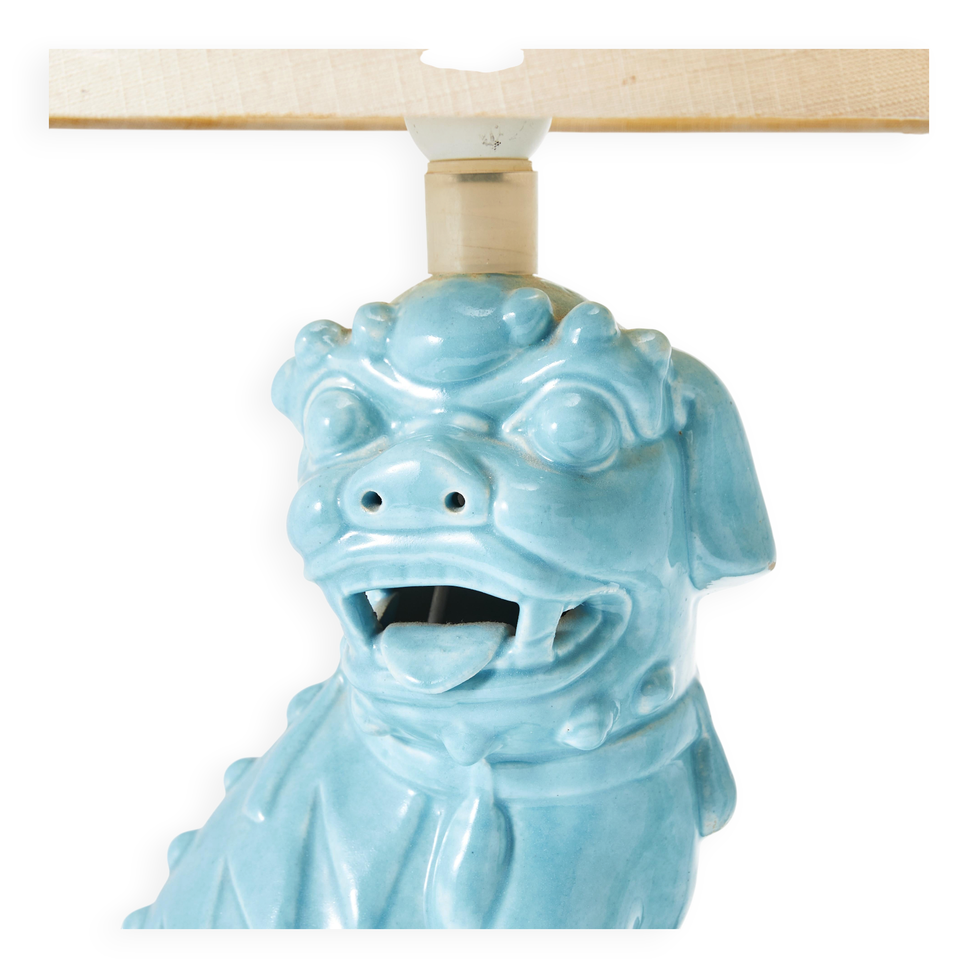 The William Billy Haines style Chinese Fu Dog table lamps circa 1970.