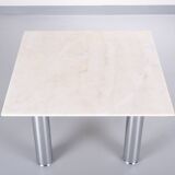 Wolfgang C.R. Mezger Marble on steel coffee table 1980s