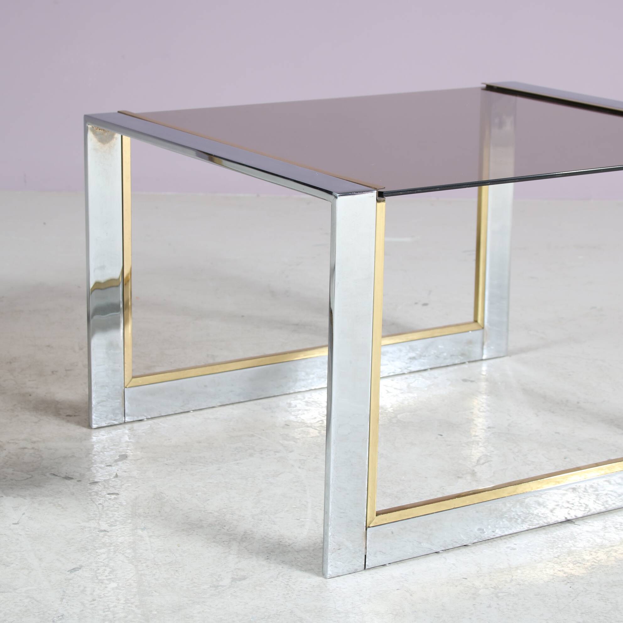 1970s Pair of side tables by Belgo Chrom, Belgium