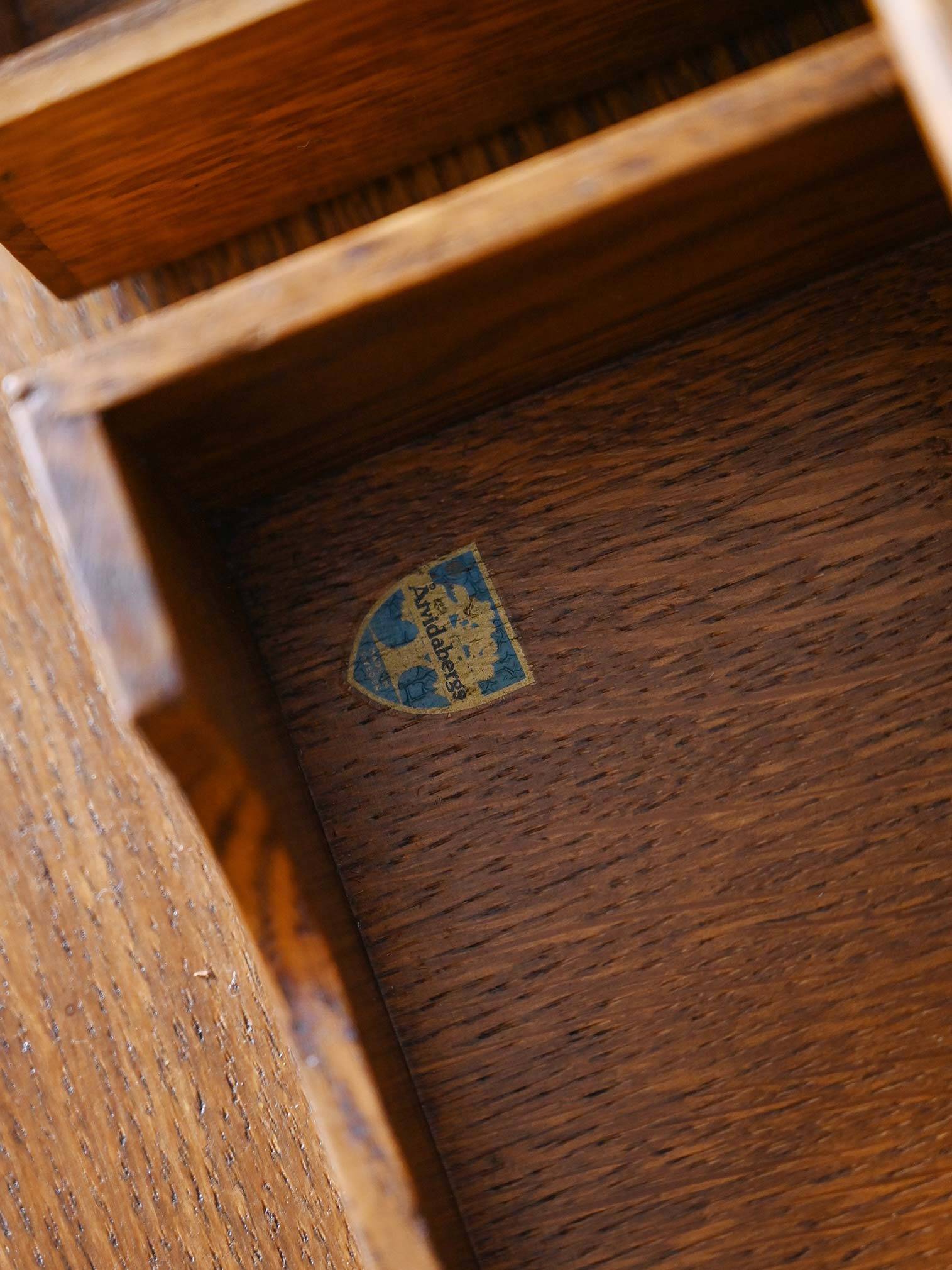 Vintage Scandinavian oak secretaire by Nybro Möbelfabrik