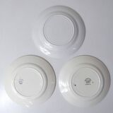 3 anciennes assiettes plates en faïence de Badonviller dépareillées vintage