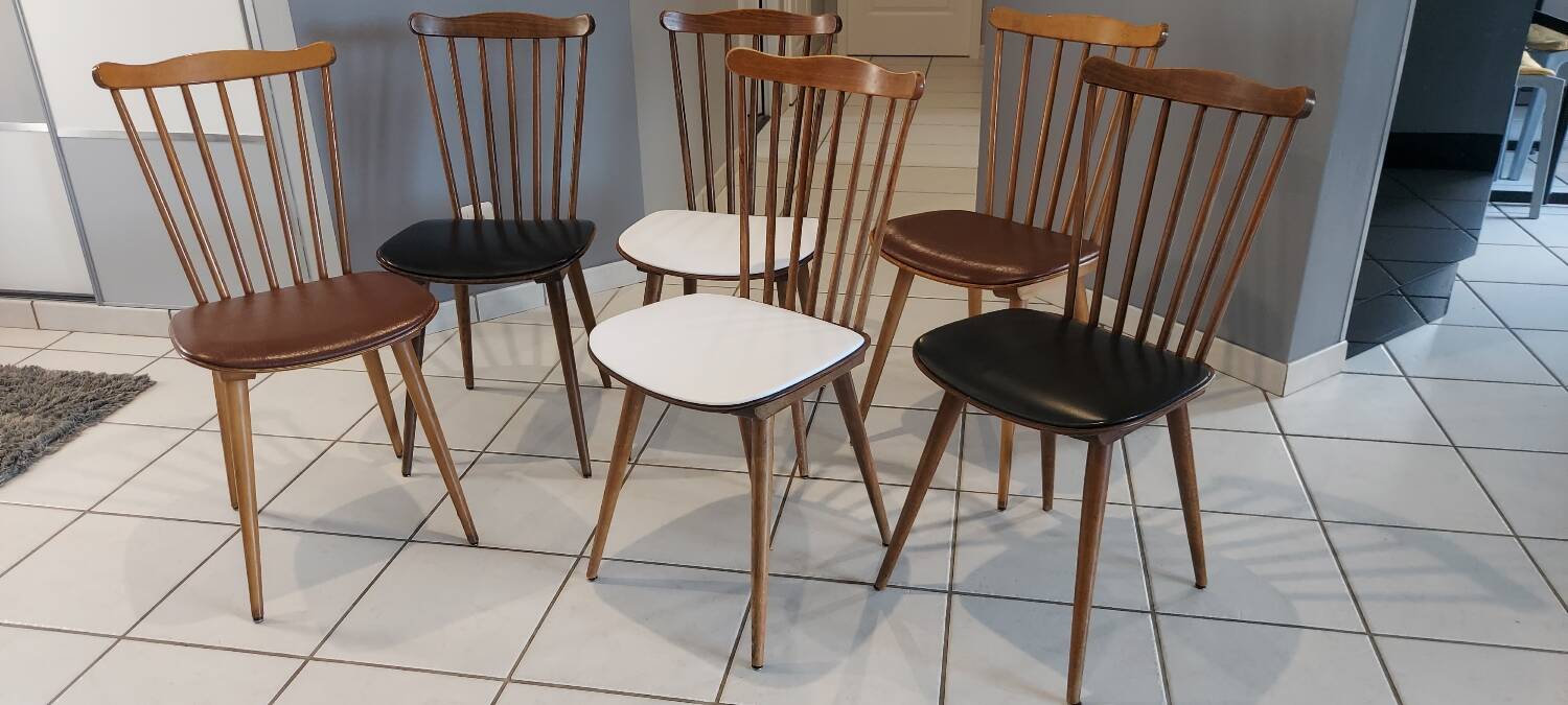 Set of 6 Menuet Baumann chairs 1970