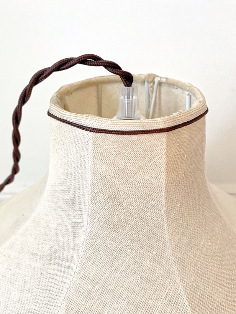 Hanging lamp in beige and brown fabric