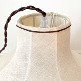 Hanging lamp in beige and brown fabric