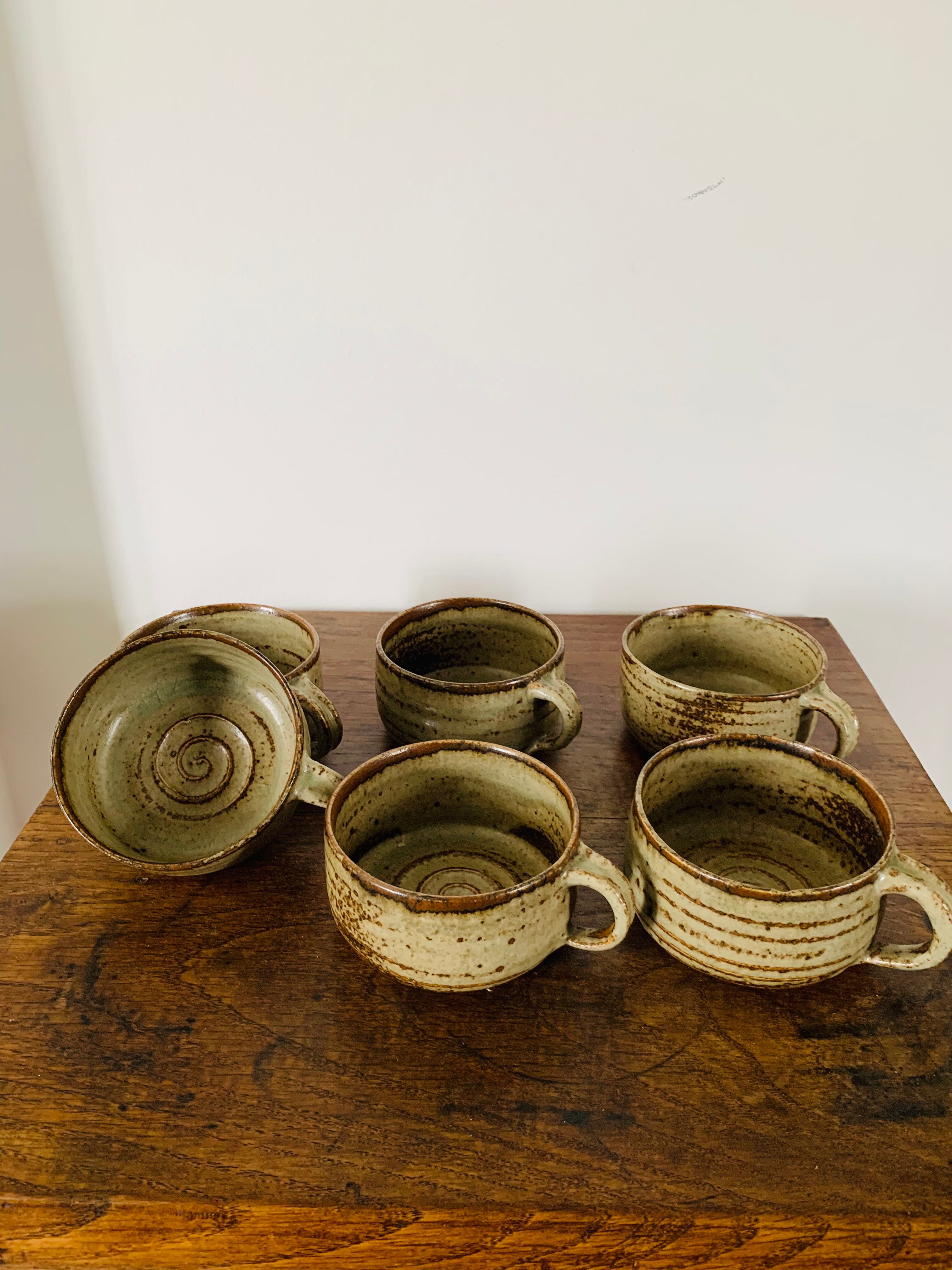 Lot of Villenauxe sandstone cups Made in France