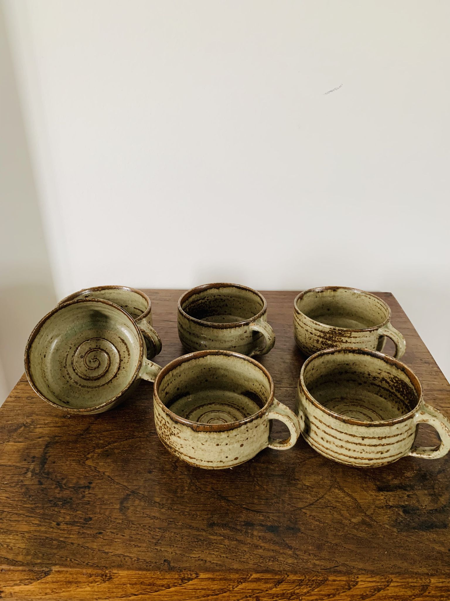 Lot of Villenauxe sandstone cups Made in France