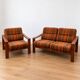 Vintage Scandinavian living room from the 1970s in teak and fabric.