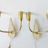 Pair of double wall typical 1950 vintage rockabilly 50's wall lights