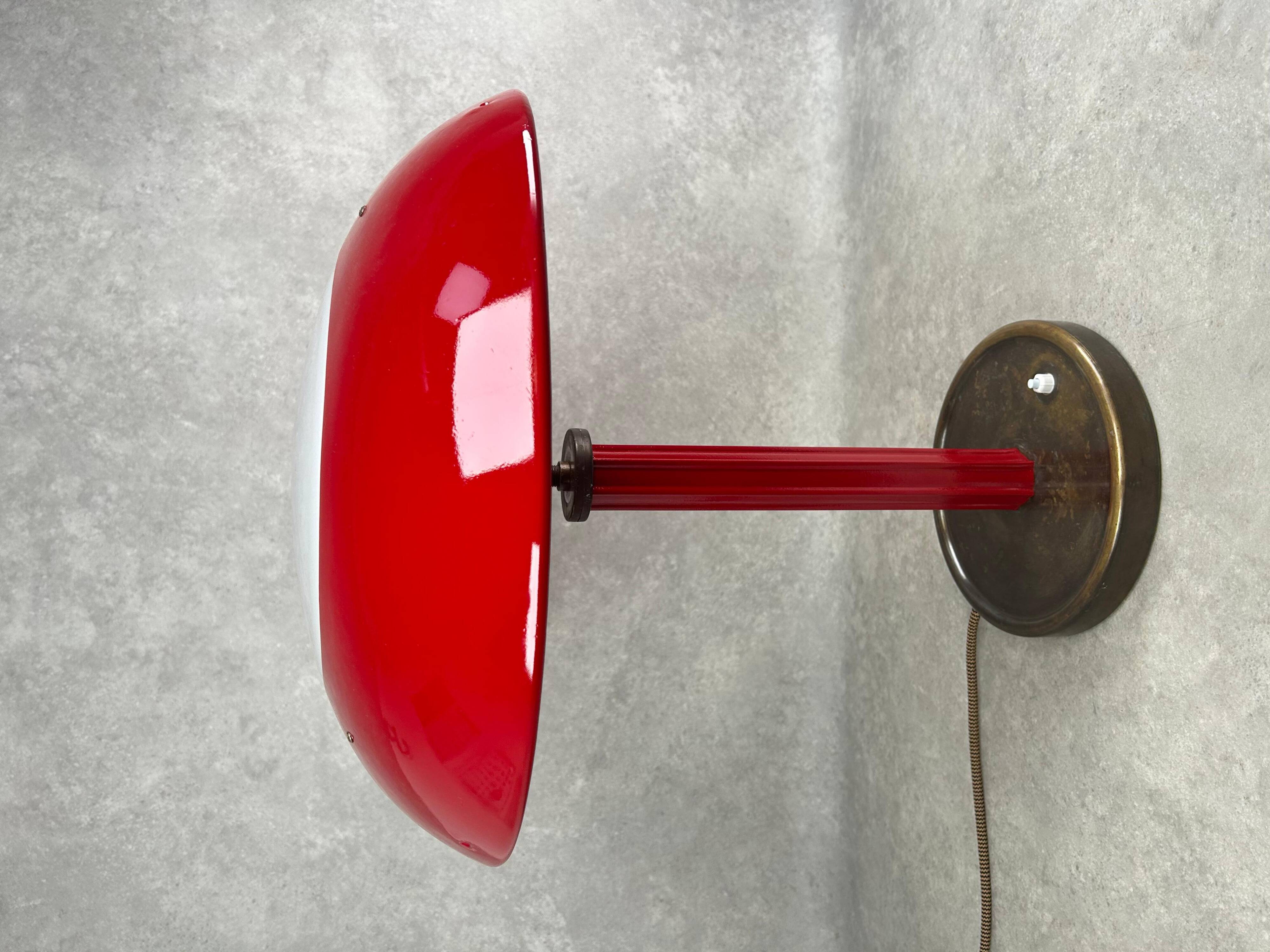 Lampe de bureau champignon Art déco rouge