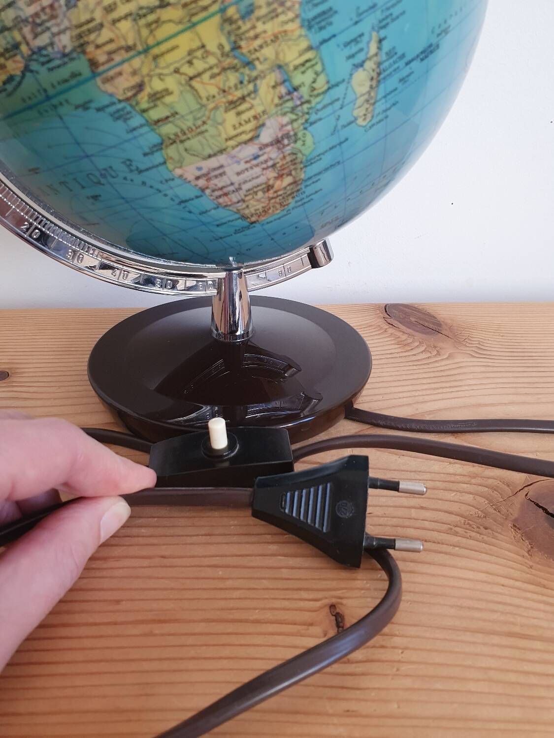 Vintage illuminated globe