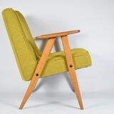 Fauteuil vintage polonais type 366 rénovation années 1960, moutarde