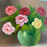 Table bouquet of roses by vintage Collet