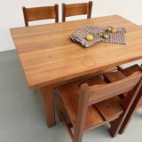 Set of table and 4 chairs, 60s mountain furniture