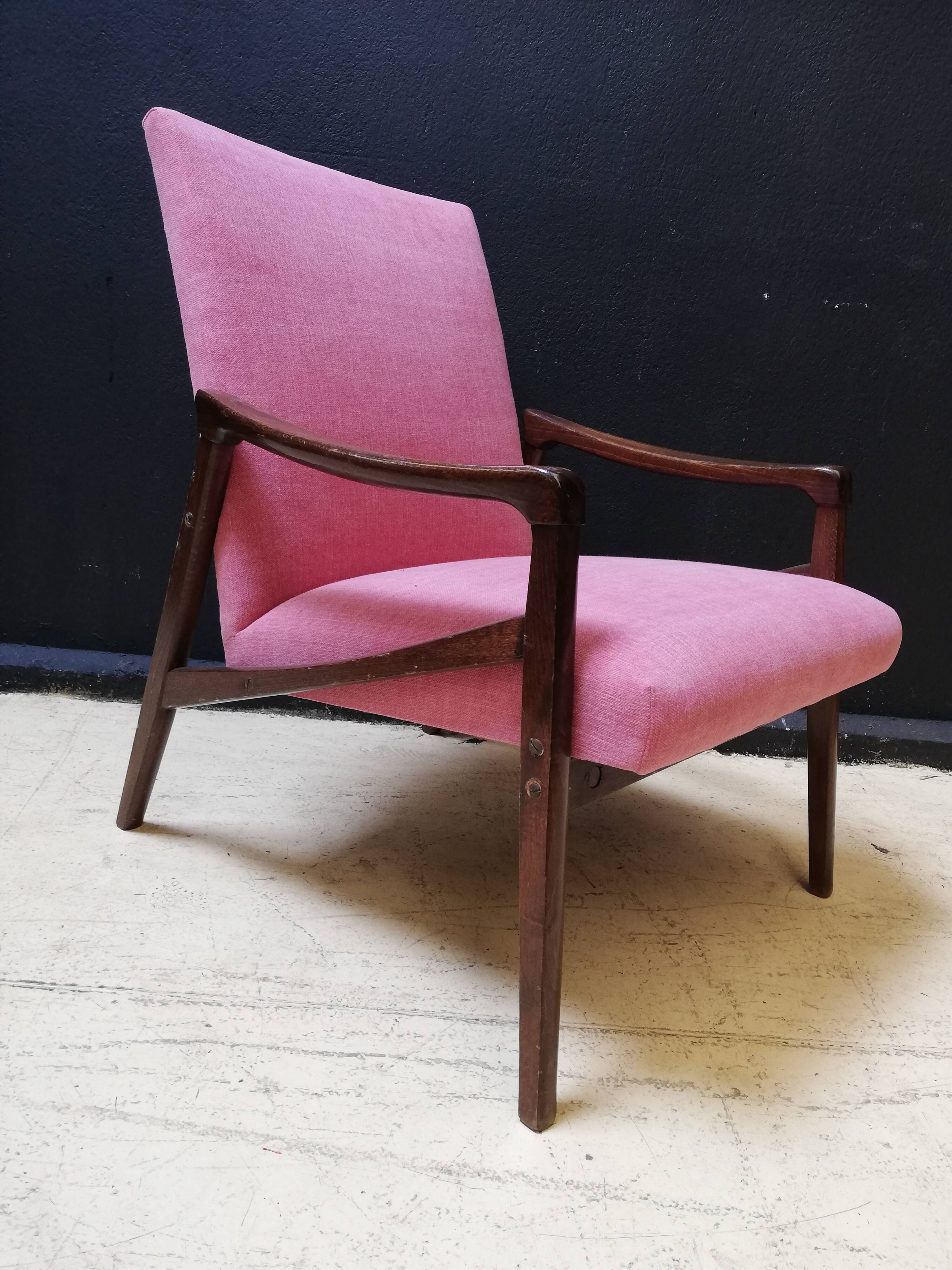 Pair of armchairs pink, czech