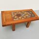 70s wooden coffee table with ceramic tray