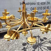 Lustre 19 feux en laiton, Italie 1960